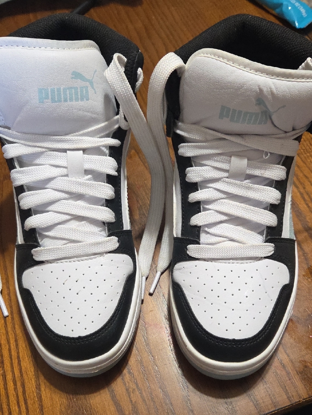 Puma Black and White High-Top Style Sneakers